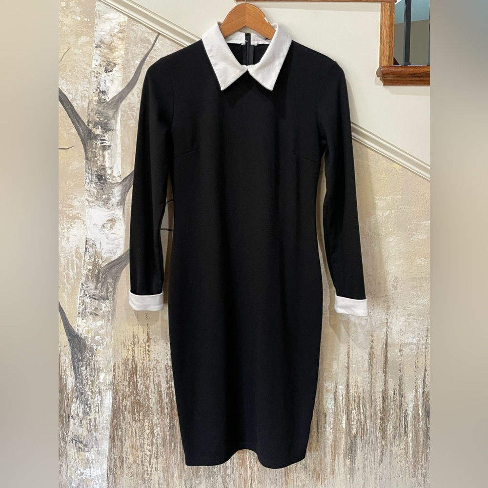 Nice Forever•Collared Black Dress•Size Large, Wednesday Addams